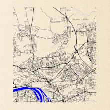 Praha 18200 - Mapa s vodními toky