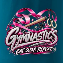Gymnastická stuha a kruhy eat sleep repeat