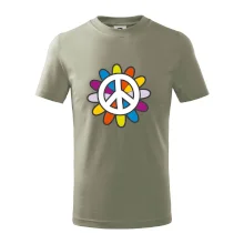 Peace symbol s kreslenou květinou