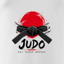 Judo černý pás a červené slunce eat sleep repeat