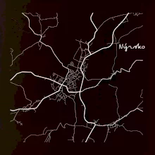 Černobílá mapa Nýrsko  340 22