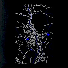 Vrchlabí - Mapa s vodními toky