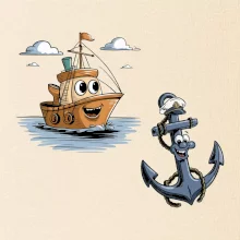 Parové triko - Loď a kotva