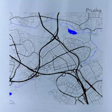 Praha - 14100 mapa s vodními toky