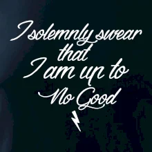 I solemnly swear that I'm up to no good