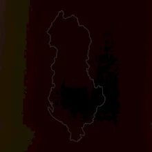 Albánie obrys mapa