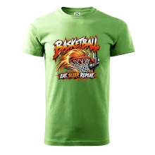 Basketbalový koš s míčem eat sleep repeat