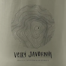 Velký Javorník - vrstevnice v kruhu