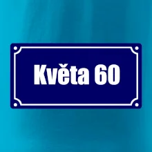 Jméno a věk - uliční cedule - modrá