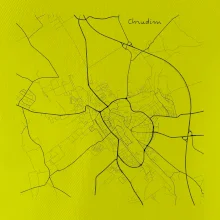 Černobílá mapa Chrudim