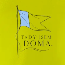 Tady jsem doma potápěčská vlajka Alfa s modrým polem