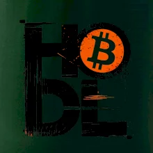 Hodl velký nápis a logo BTC