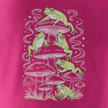 Goblincore frogs and various mushrooms