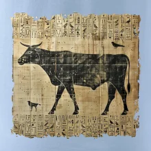 Egyptské hieroglyfy kráva