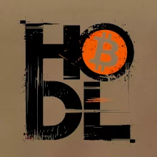 Hodl velký nápis a logo BTC
