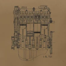 Motor Škoda/ VW 1.9L  TDI ze předu