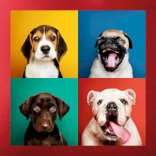 Psi štěňata koláž