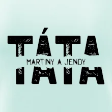 Černý nápis táta a jména dětí