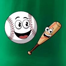 Parové triko - baseballová pálka a míček