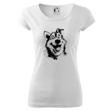 Černobílá karikatura husky