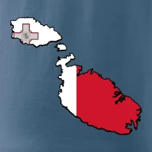 Mapa Malta s vlajkou