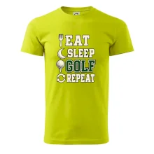Eat sleep golf repeat typografie