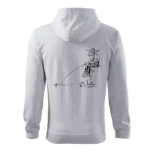 Kreslený rybář na pařezu