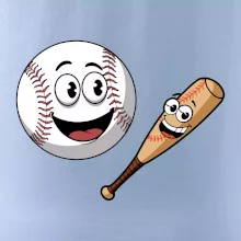 Parové triko - baseballová pálka a míček