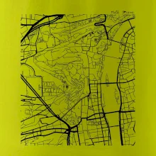 Praha Malá Strana - Mapa černobílá