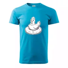 Kuře sedící na bitcoinovém hnízdě