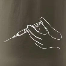 Ruka a injekce jedním tahem