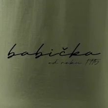 Psací nápis babička s ročníkem