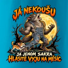 Vlkodlak s čivavou vyje na měsíc