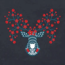 Folklor - jelen s červenými plody