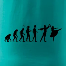 Evoluce tanec - muž a žena se sukní