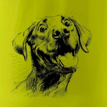 Černobílá karikatura Labrador světlý