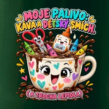 Moje palivo káva dětský smích a lepidlo