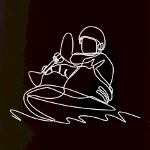 Kajak na vodě jedním tahem