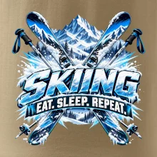 Sjezdové lyže v horách eat sleep repeat