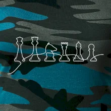 Šachové figurky v řadě - obrys