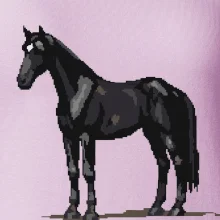 Černý kůň pixel