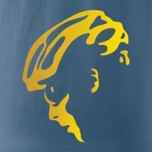 Hlava cyklista zlatá