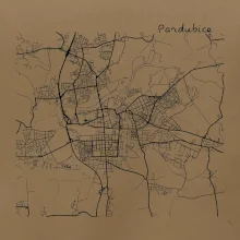 Mapy měst černobílé Pardubice
