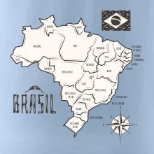 Brazílie mapa s názvy regionů