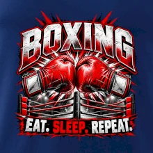 Boxerské rukavice v ringu eat sleep repeat