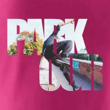 Parkour nápis ve městě Parkour nápis ve městě