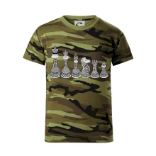 Šachové figurky v řadě - kreslené