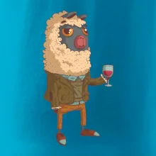 Alpaka s vínem muž