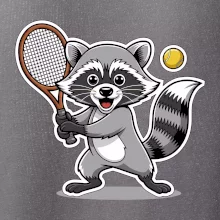 Mýval hraje tenis kreslený