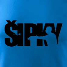 Šipky - nápis se šipkařem